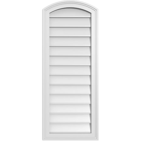 Ekena Millwork Arch Top Surface Mount PVC Gable Vent: Functional, w/ 2"W x 1-1/2"P Brickmould Frame, 16"W x 40"H GVPAR16X4002SF